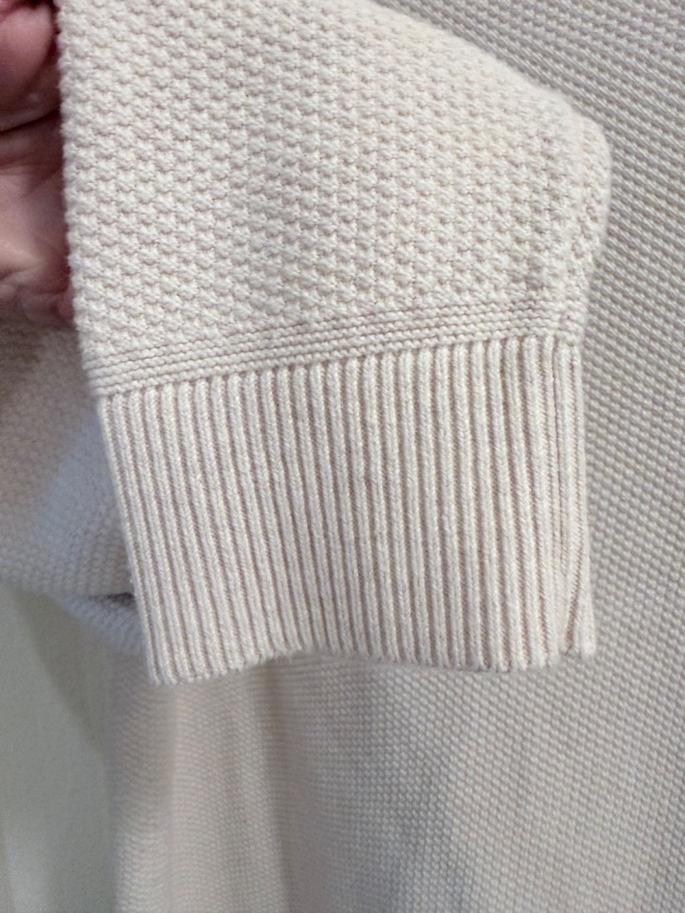 Lululemon Textured Knit Classic-Fit Crewneck Sweater Menâs M Ivory - Picture 7 of 9